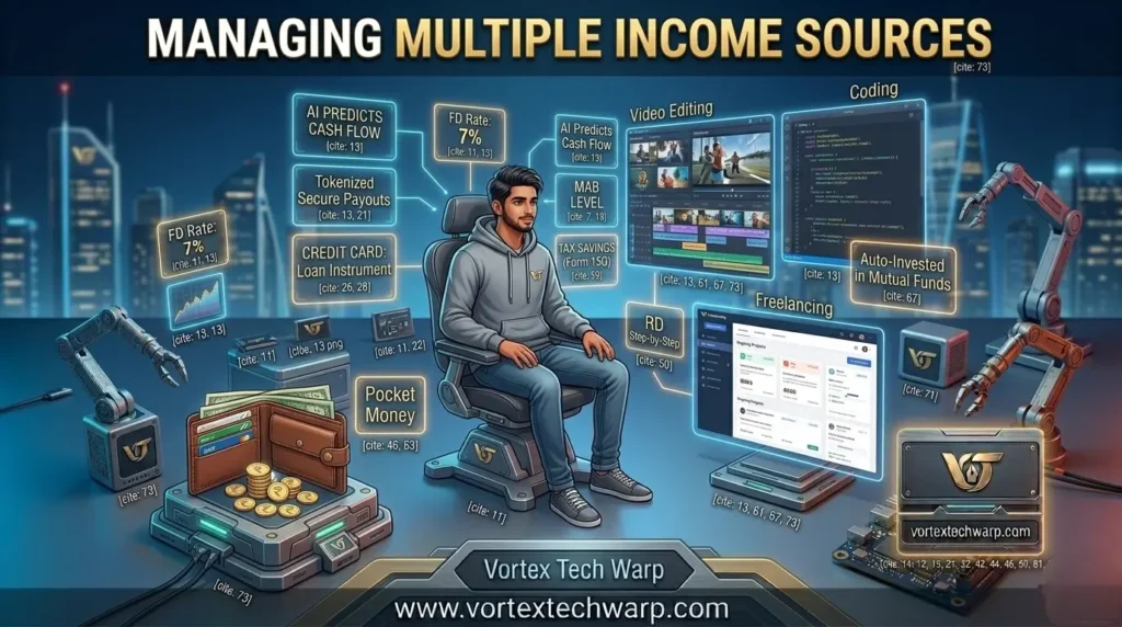Dynamic illustration of managing multiple student income sources