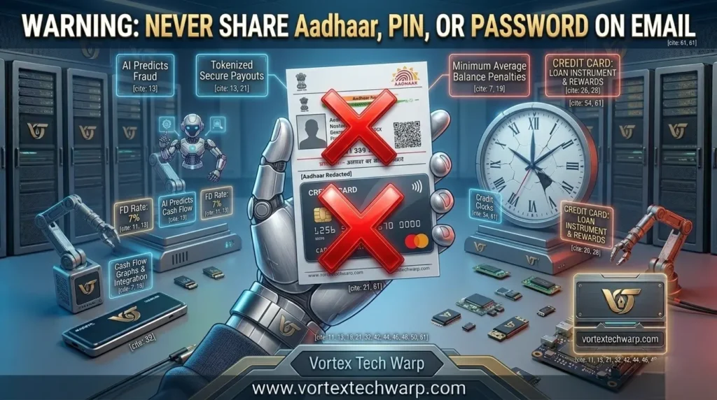 Safety warning: never share sensitive Aadhaar data or banking pin on email