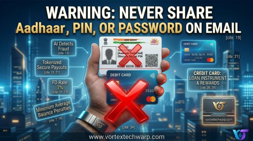 Safety warning: never share sensitive Aadhaar data or banking pin online