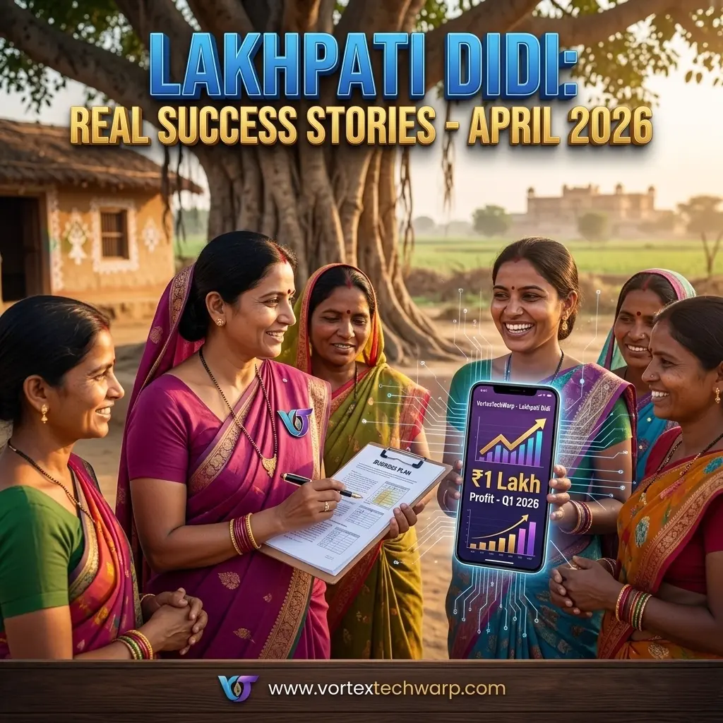 Rural women checking Lakhpati Didi Yojana benefits.