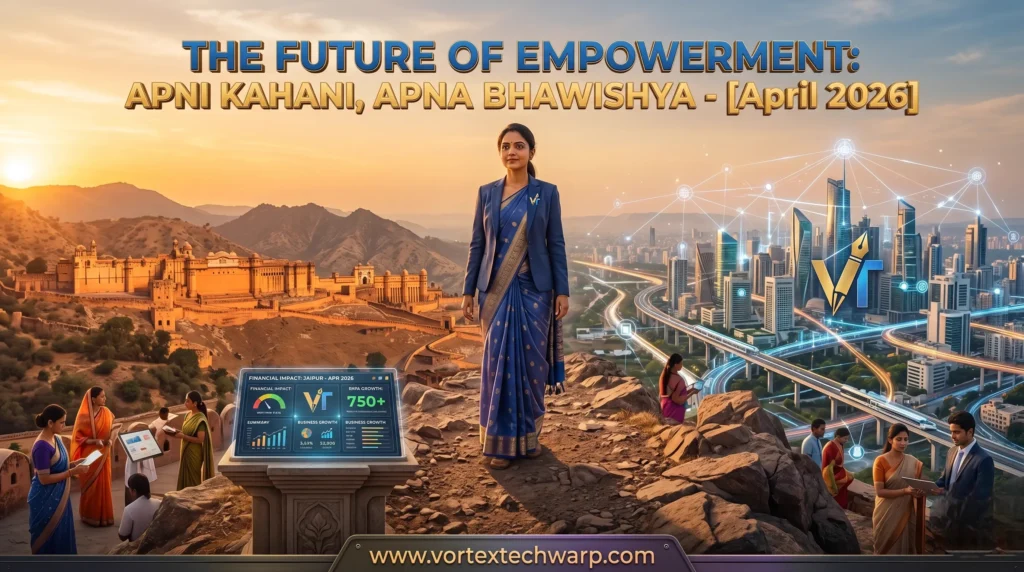Successful Indian businesswoman looking at bright future.