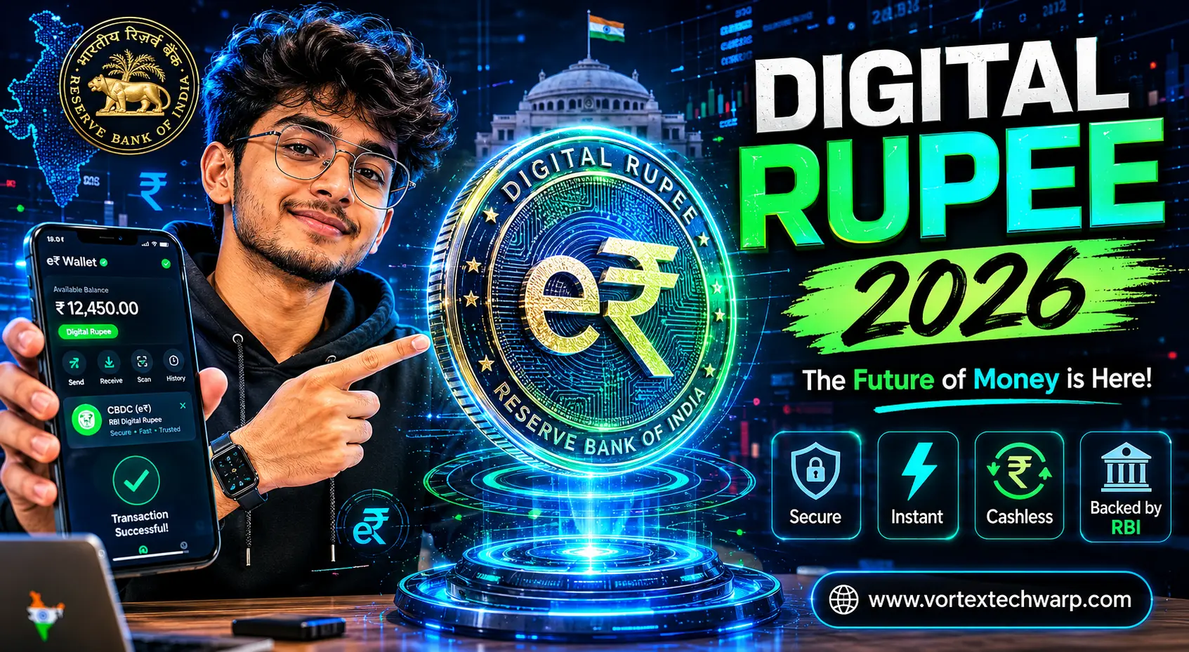 Digital Rupee क्या है - Future of Money in India CBDC Concept